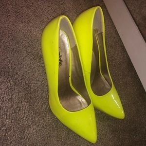 Neon Yellow Pumps